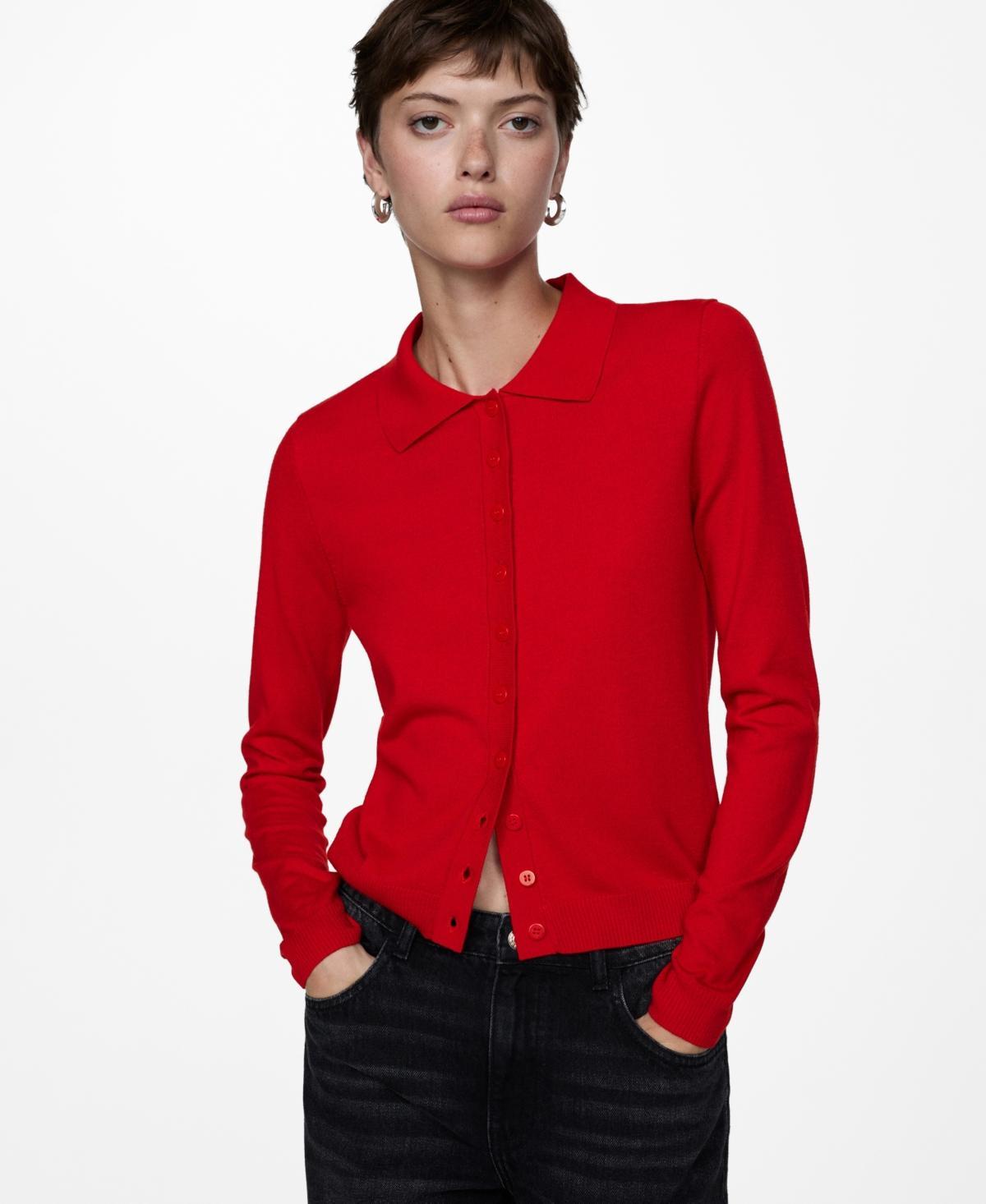 Mango Womens Polo-Neck Cardigan Product Image