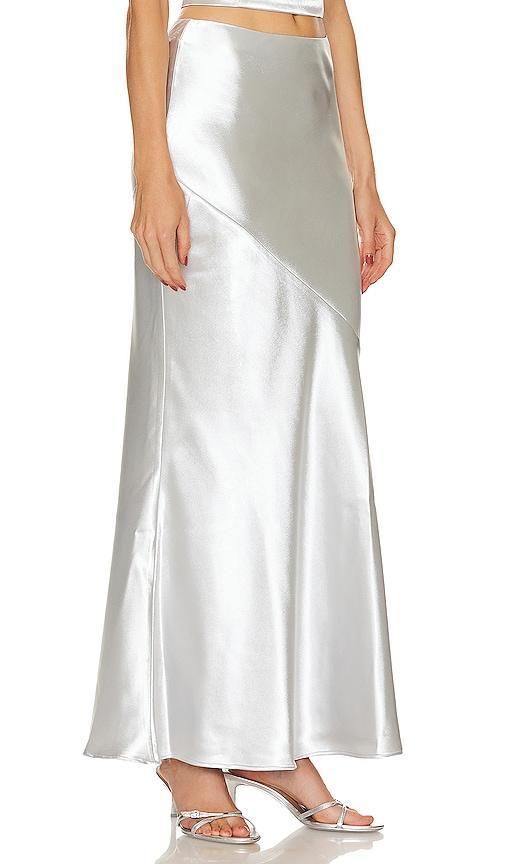 LPA Amalia Maxi Skirt Metallic Silver. (also in ). Product Image