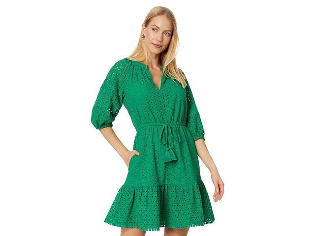 Vince Camuto Eyelet Balloon Sleeve Dress Women's Dress Product Image