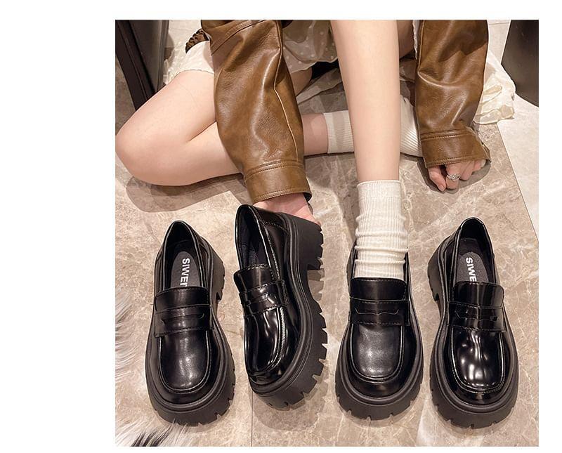 Faux-Leather Platform Loafers Product Image