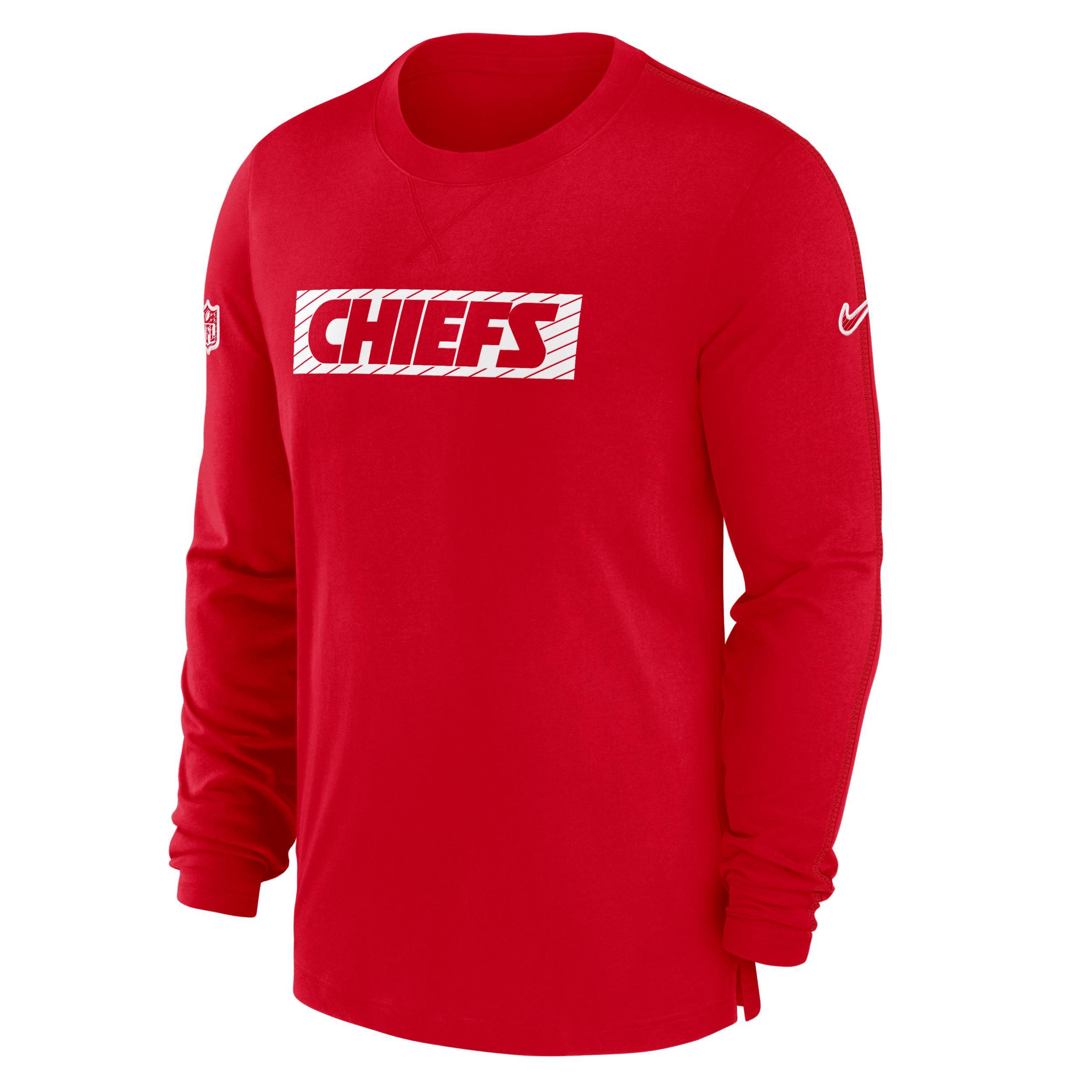 Kansas City Chiefs Sideline Player Team Issue Men’s Nike Men's Dri-FIT Long-Sleeve Top Product Image