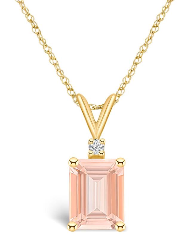 Celebration Gems 14k White Gold Gemstone & Diamond Accent Pendant Necklace, Womens Morganite Product Image