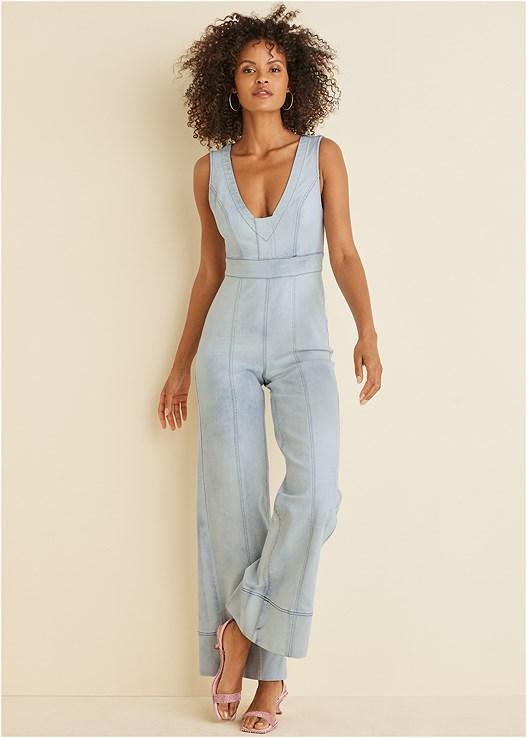 Stretch Denim Jumpsuit Product Image