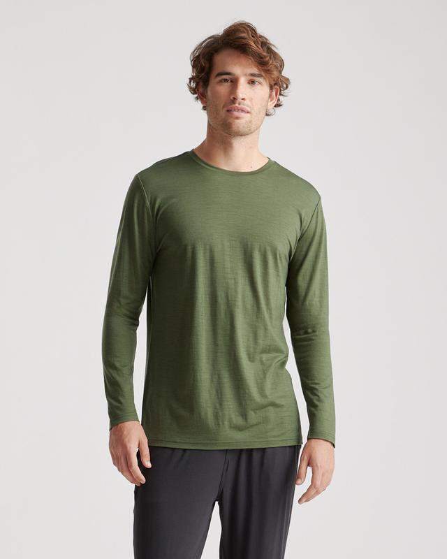 100% Merino Wool All-Season Long Sleeve Base Layer Tee Product Image