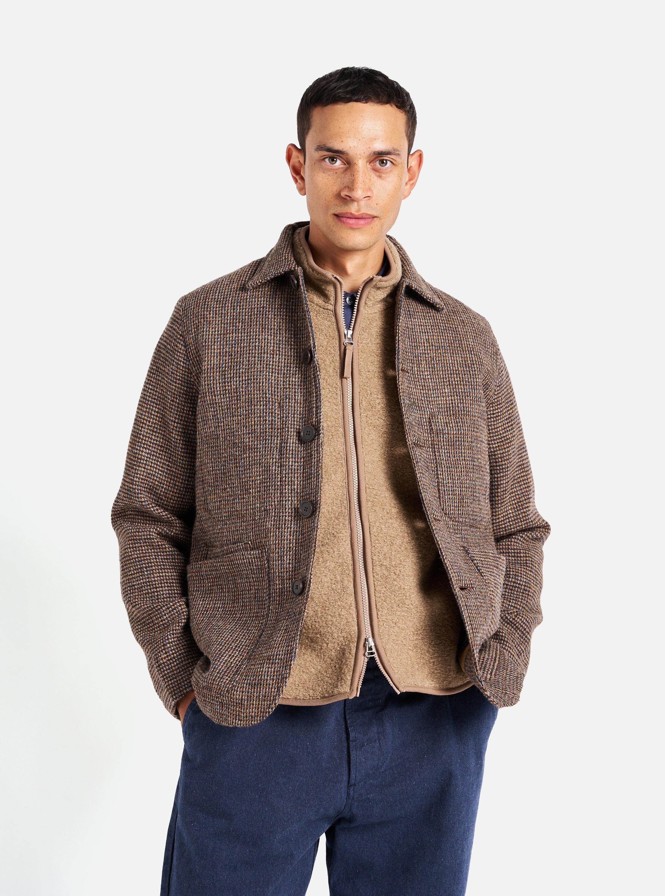 Universal Works Bakers Jacket in Brown Harris Tweed Plaid Product Image