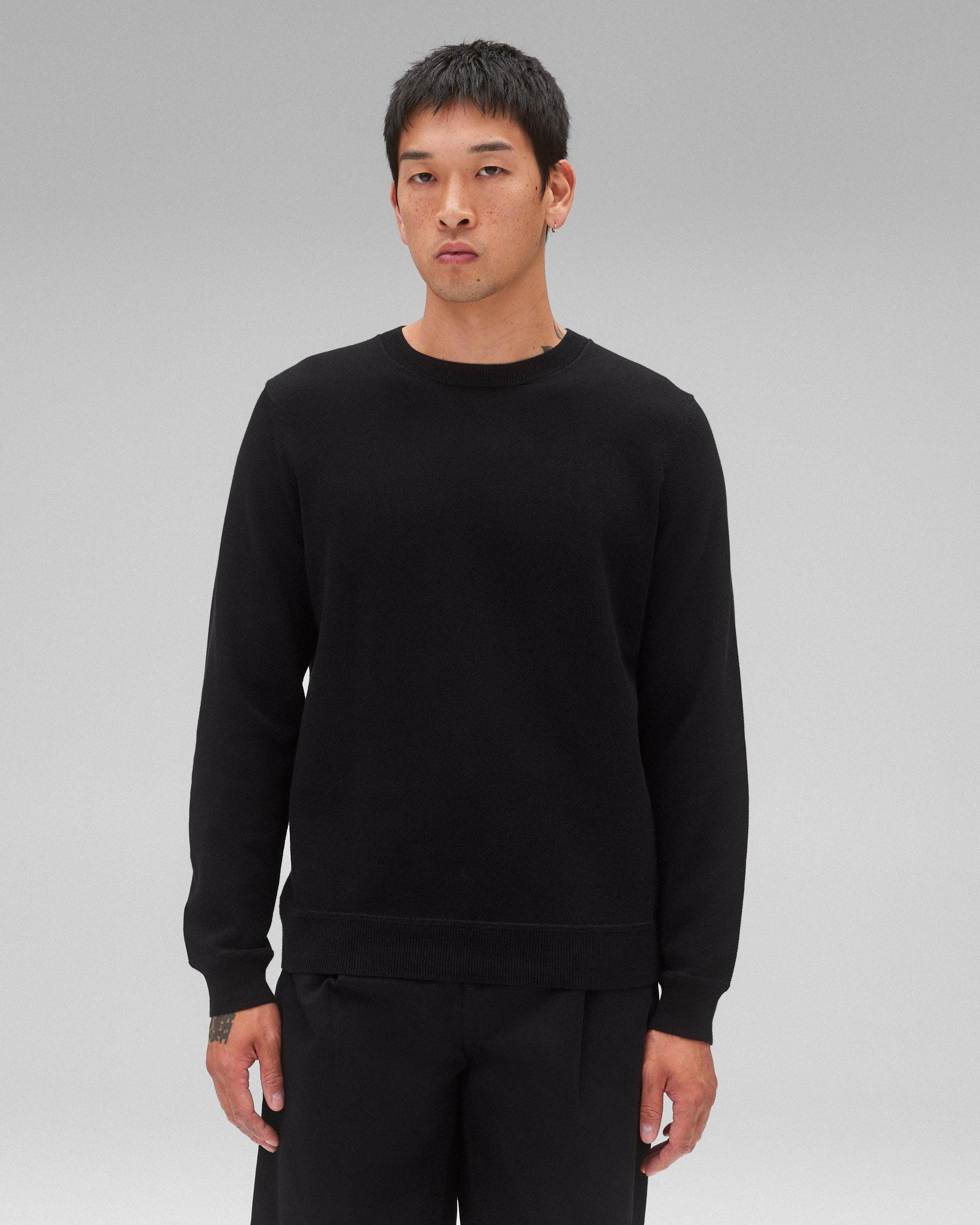 0984. Herringbone Terry Crewneck - Black Product Image