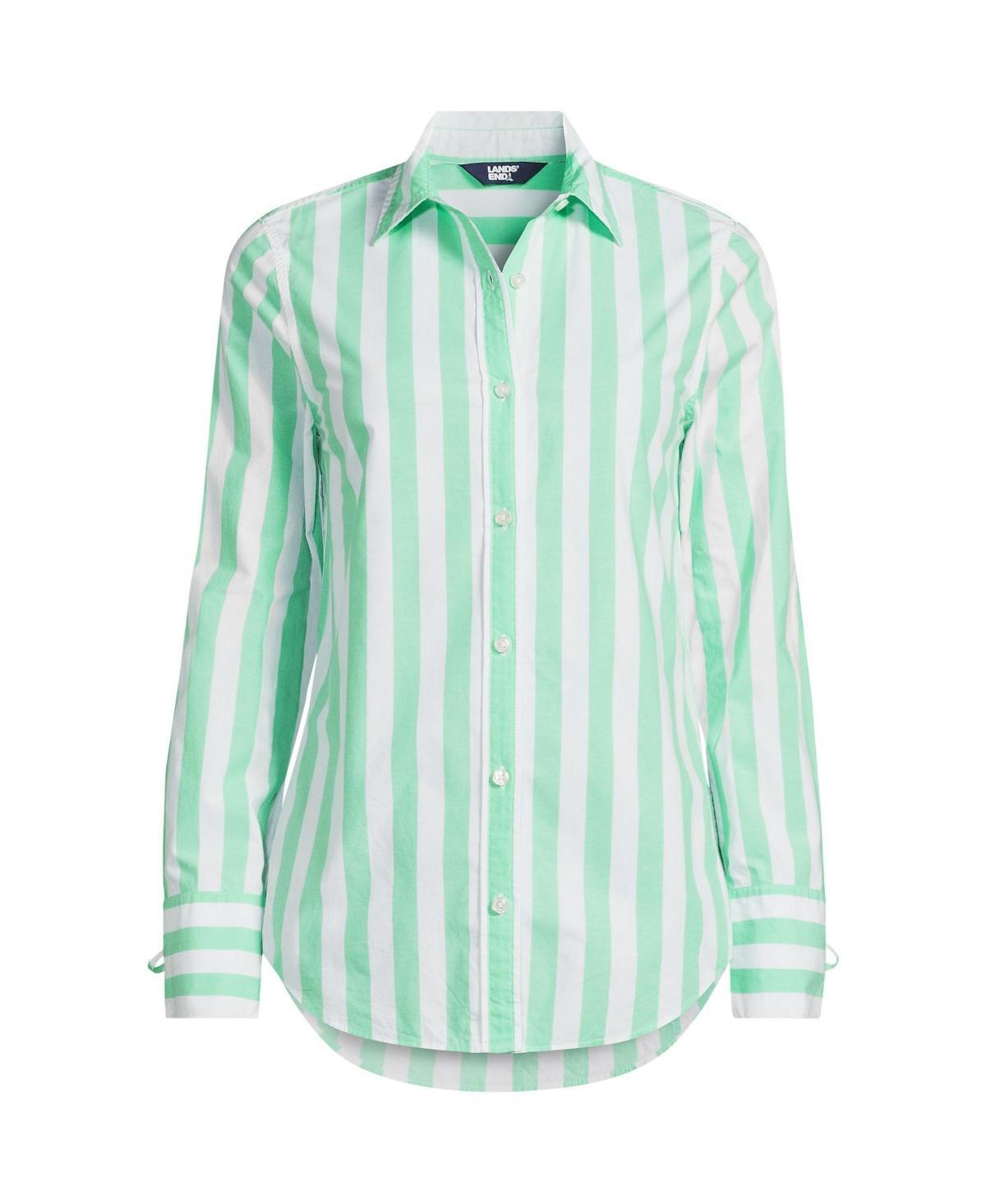 Womens Lands End Poplin Tie Sleeve Shirt Product Image