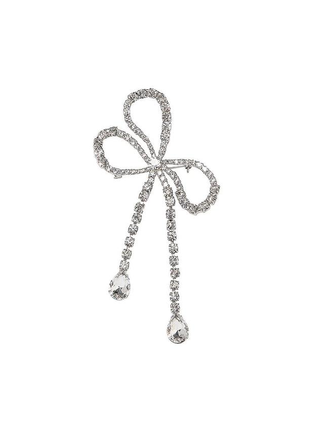 Womens Evelyn Rhodium-Plated & Crystal Brooch Product Image