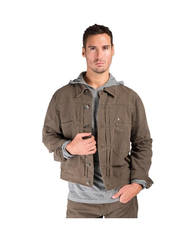 Mens Heavy Washed Canvas Trucker Jacket Product Image