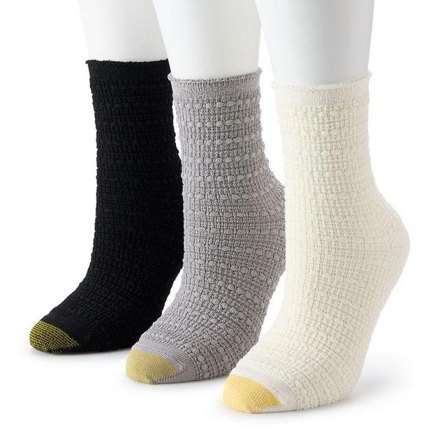 Womens GOLDTOE 3-Pack Bubble Crew Socks Product Image