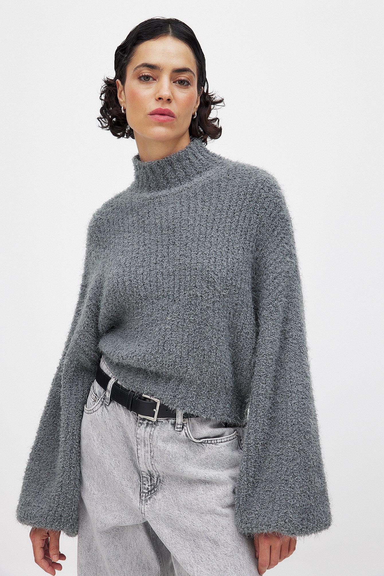 Fluffy Knitted Turtleneck Sweater Product Image