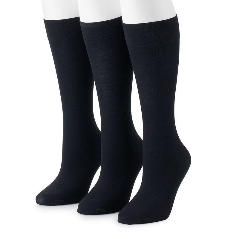 Womens GOLDTOE 3-Pack Trouser Socks Black Product Image