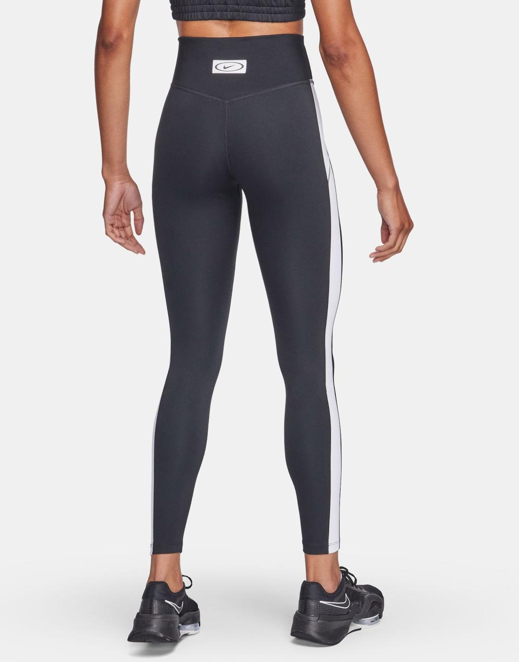 Nike Color Block Sports leggings in black and white Product Image