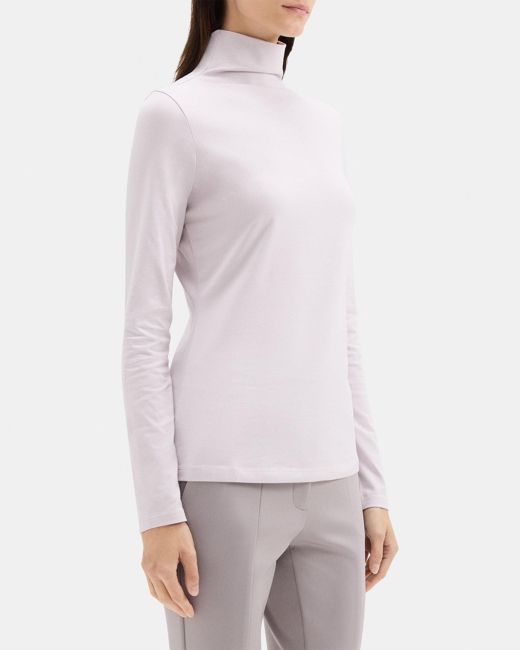 Long-Sleeve Turtleneck Tee in Pima Cotton Jersey Product Image