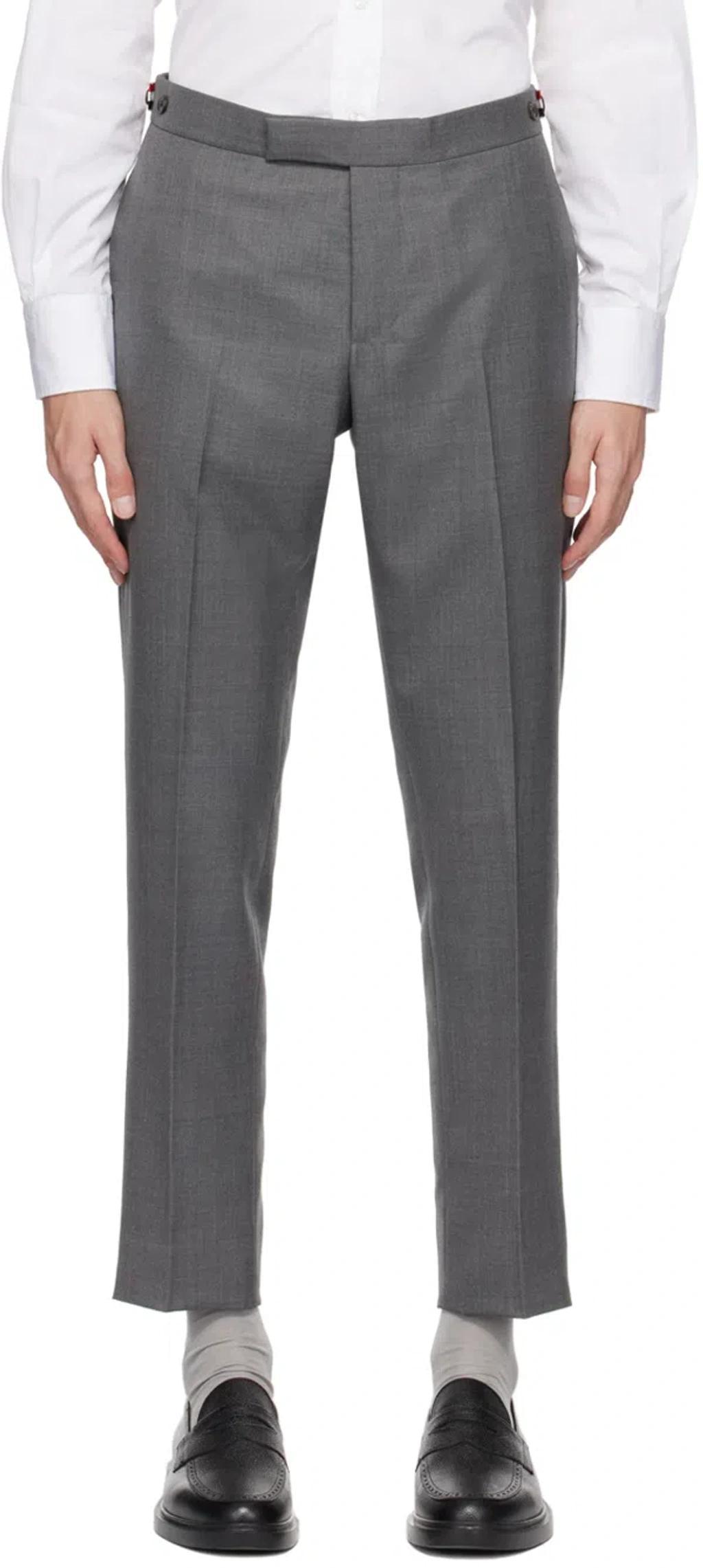 Gray Low-rise Trousers In 035 Med Grey Product Image