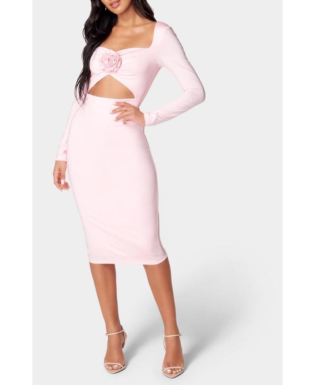 Women's Rosette Midi Cutout Dress Product Image