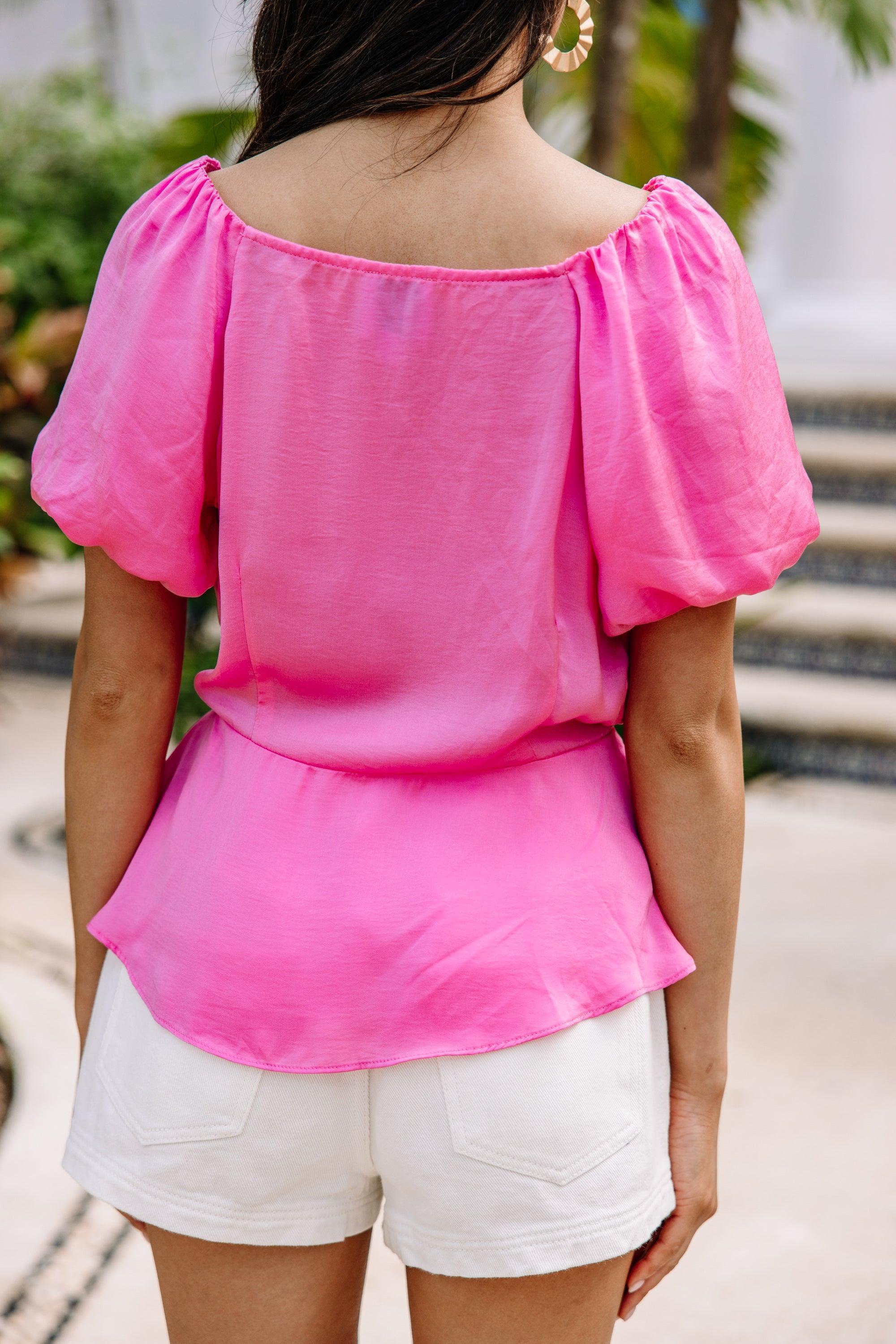 Perfect Love Pink Pleated Top Female Product Image