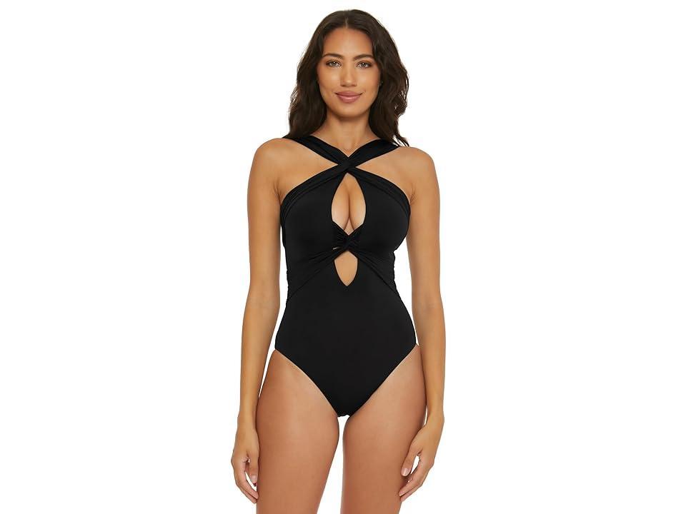 BECCA Color Code Gracelyn Twist High Neck One Piece Women's Swimsuits One Piece Product Image