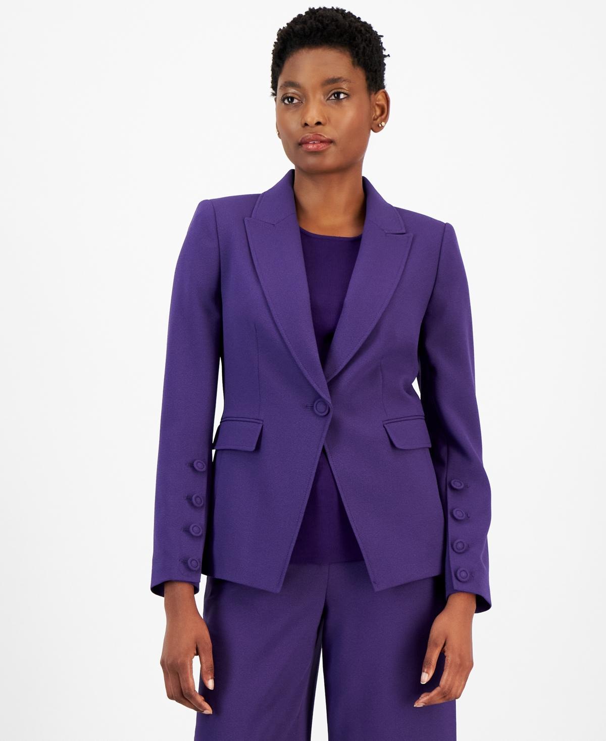 Tahari Asl Womens Single-Button Peak-Lapel Blazer Product Image