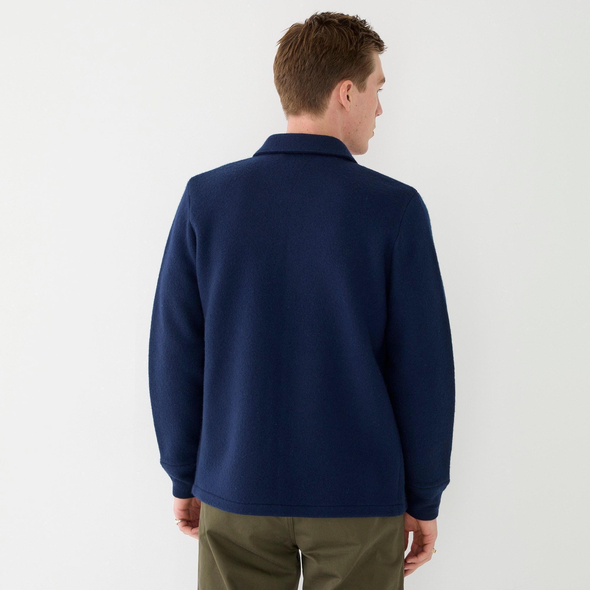 Boiled merino wool coach's sweater-jacket Product Image