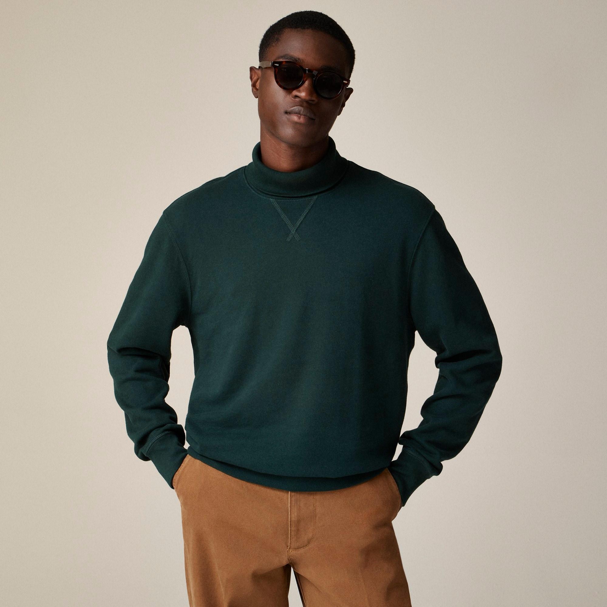 Relaxed lightweight french terry mockneck sweatshirt Product Image