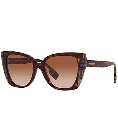 Burberry Womens BE4393 54mm Plaid Cat Eye Sunglasses Product Image