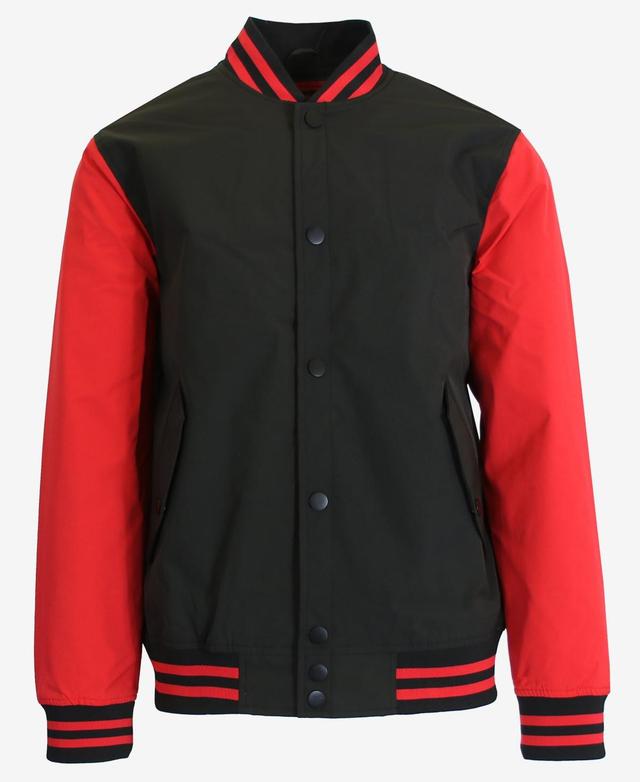 Spire By Galaxy Mens Lightweight Varsity Jacket - Black Product Image