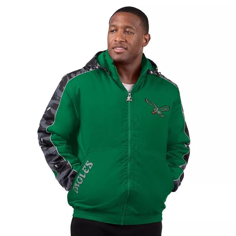 Mens Starter Kelly Philadelphia Eagles Thursday Night Gridiron Full-Zip Hoodie Jacket Product Image