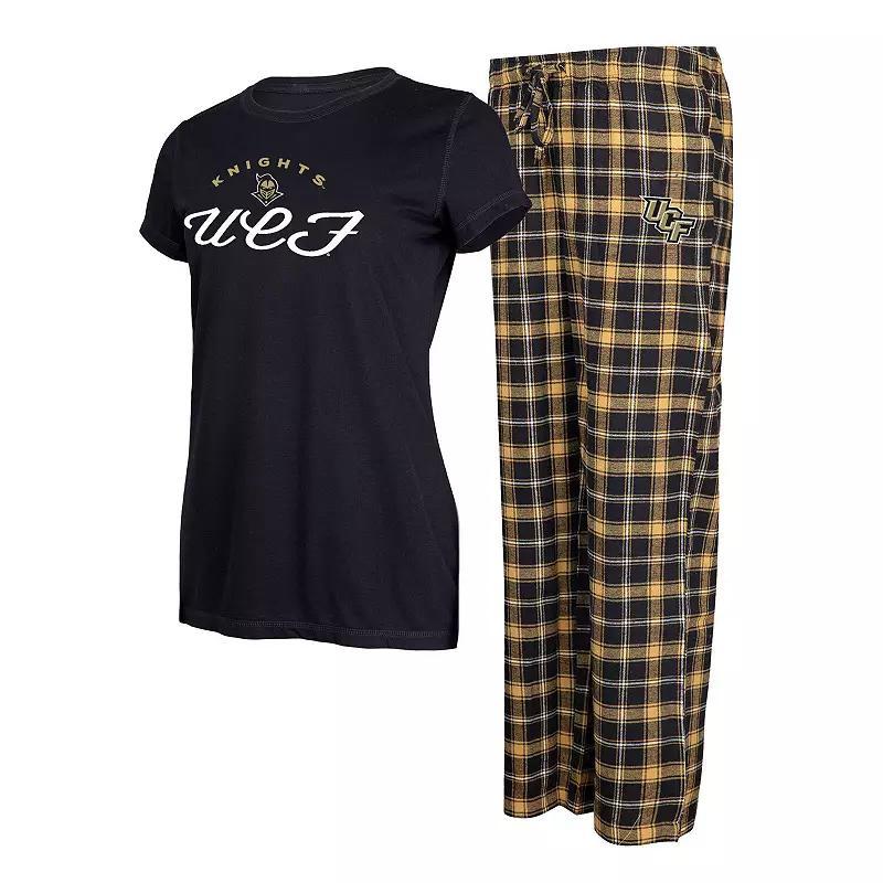 Womens Concepts Sport /Gold UCF Knights Arctic T-Shirt & Flannel Pants Sleep Set Product Image