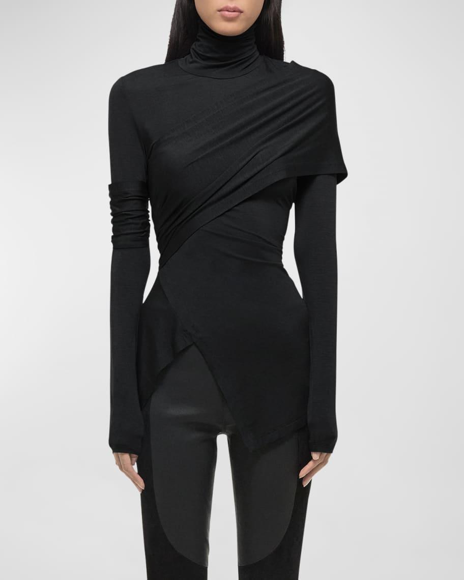 Draped Knit Turtleneck Top product image