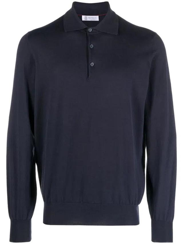 Polo Neck Sweater In Blue Product Image