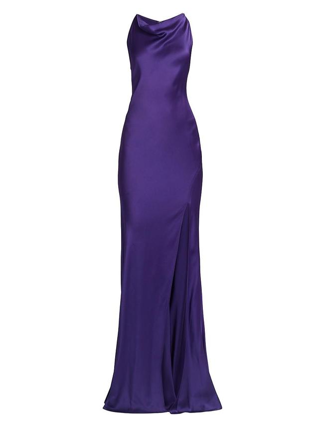 Womens Cowl Double-Faced Satin Gown Product Image