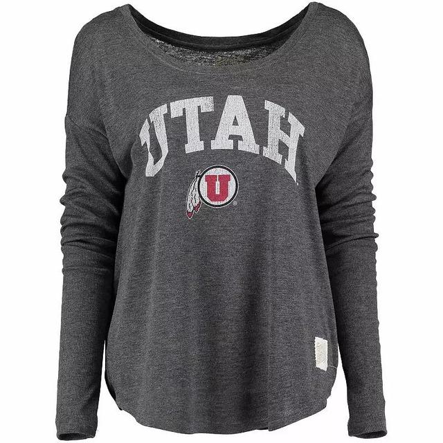 Womens Original Retro Brand Heathered Charcoal Utah Utes Relaxed Long Sleeve T-Shirt Product Image