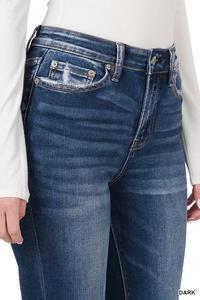 1715   Easley Hi-Rise Panel Flare Jeans by Zenana Product Image