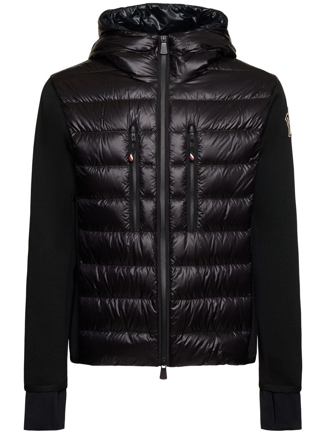 MONCLER Padded Hooded Cardigan In Black Product Image