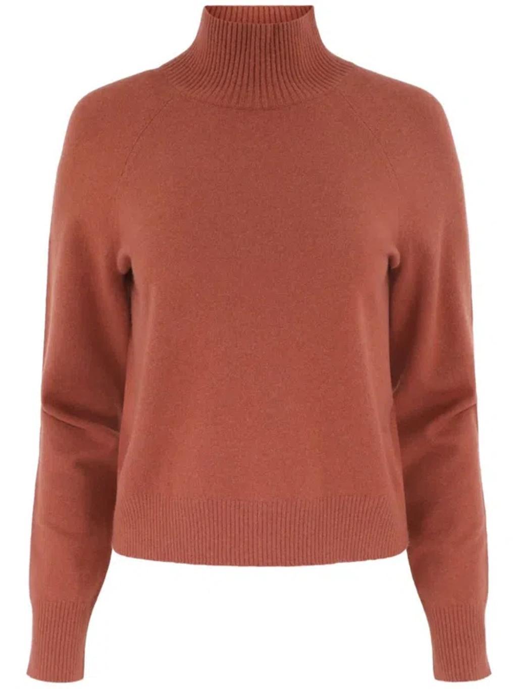 High-neck Raglan-sleeves Sweater In Rot product image