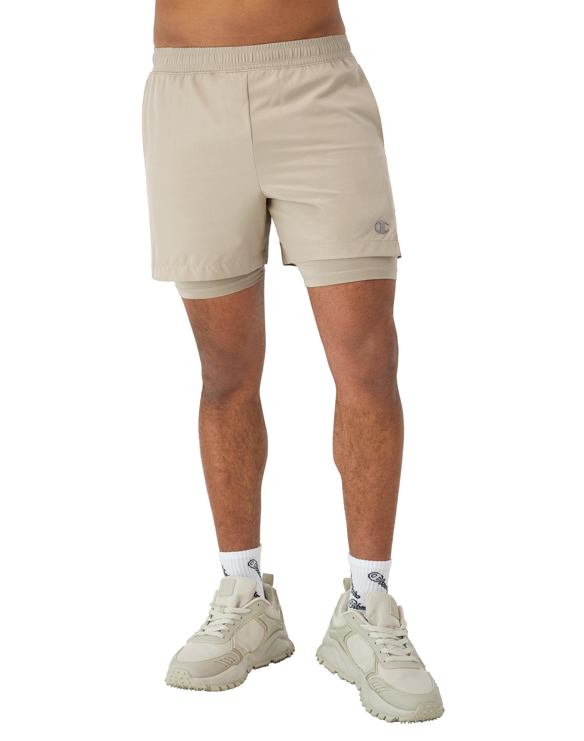 Mens Champion MVP Shorts with Total Support Pouch, Moisture Wicking, C Logo, 7 Black 2XL Product Image