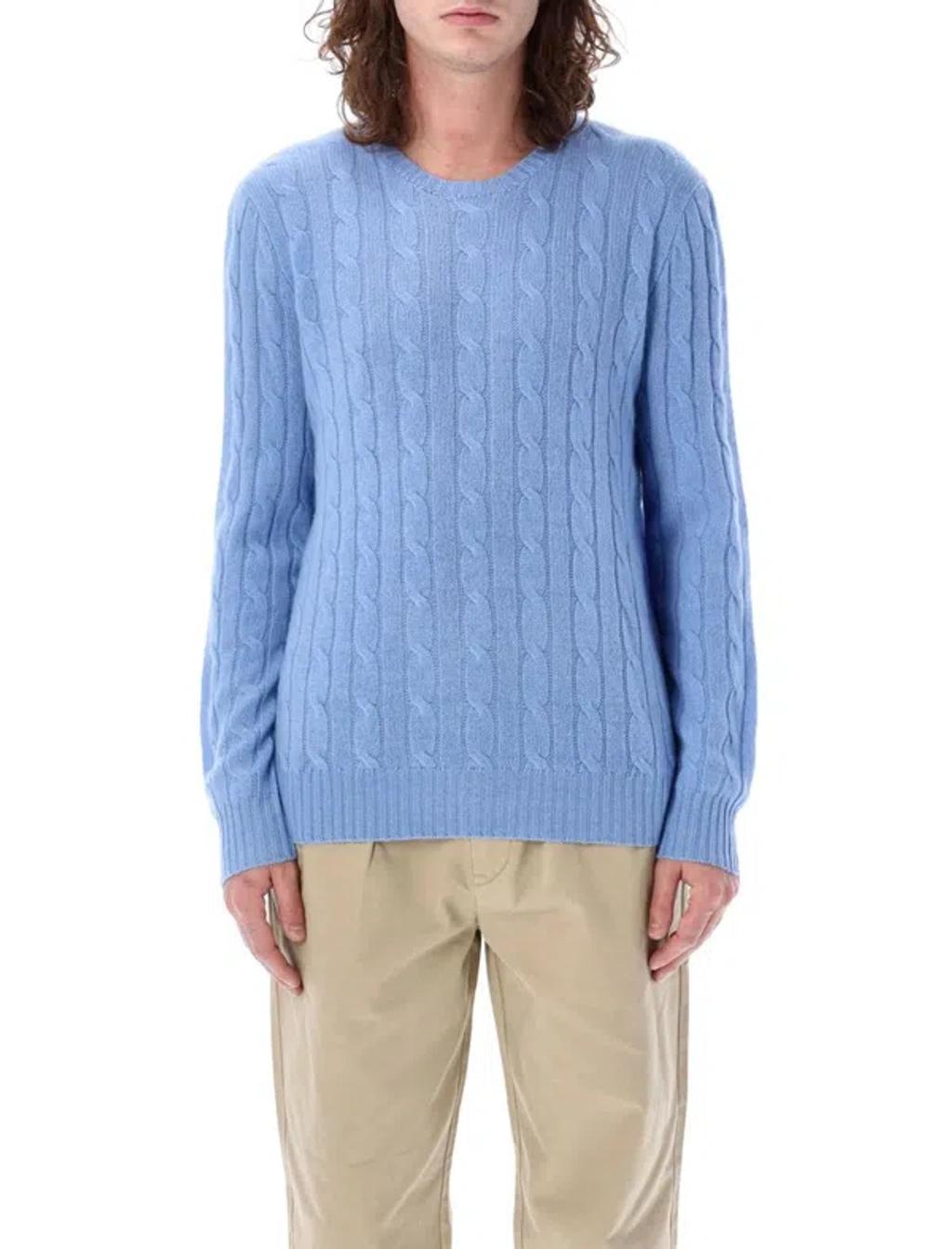 POLO RALPH LAUREN Cable-knit Cashmere Jumper In Litchfield Blue Product Image