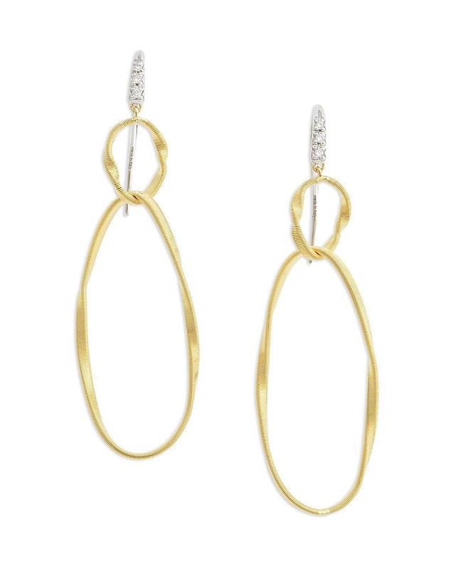 Womens Marrakech Onde 18K Yellow Gold & Diamond Coil Double-Drop Hoop Earrings Product Image