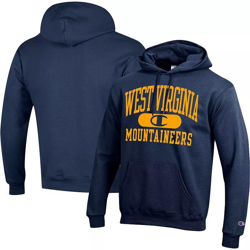 Mens Champion West Virginia Mountaineers Arch Pill Pullover Hoodie Blue Product Image