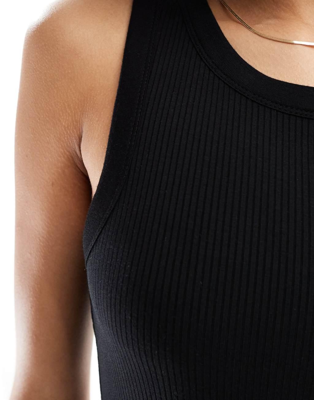 & Other Stories ribbed tank top in black Product Image