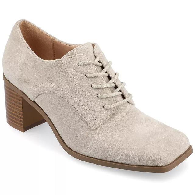 Journee Collection Tru Comfort Foam Sylvan Womens Oxford Block Heels Grey Product Image