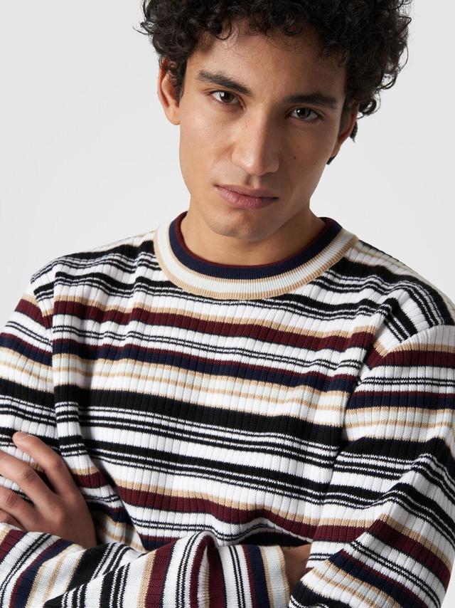 Crew-neck pullover in striped cotton Multicoloured | Missoni Product Image