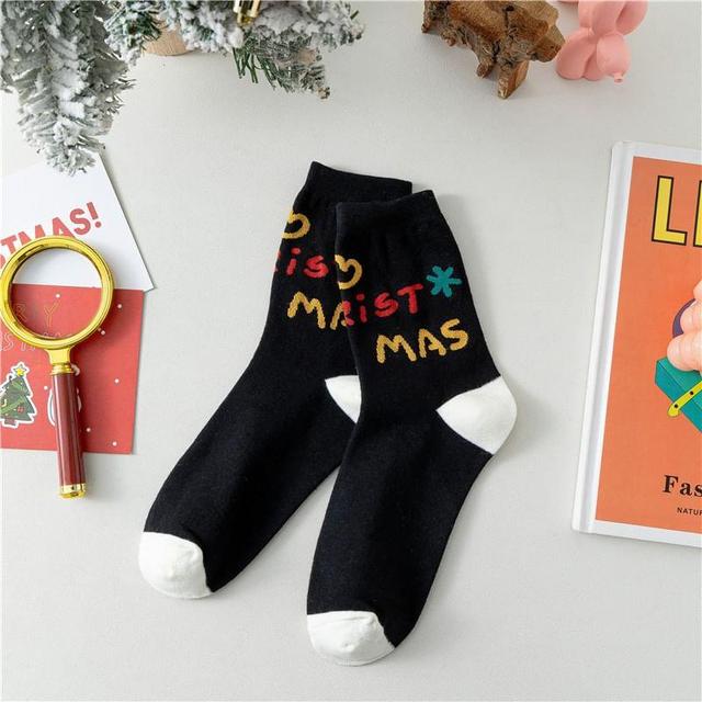 Christmas Cartoon Print Socks Product Image