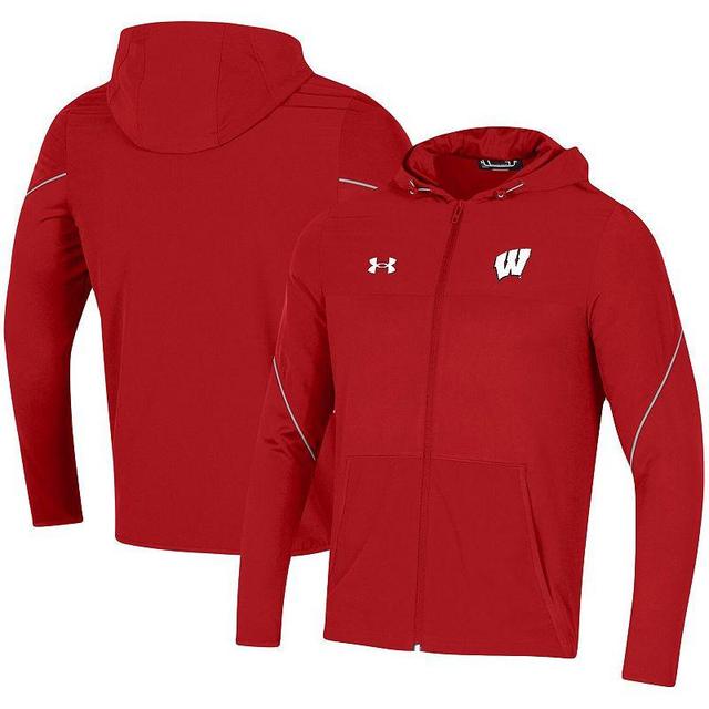 Mens Under Armour Wisconsin Badgers 2021 Sideline Warm-Up Full-Zip Hoodie Product Image