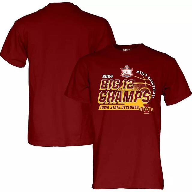 Mens Blue 84 Cardinal Iowa State Cyclones 2024 Big 12 Mens Basketball Conference Tournament Champions Locker Room T-Shirt Product Image