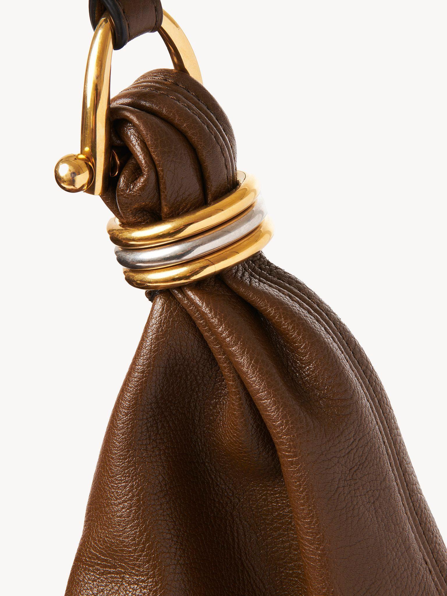 Large Bracelet Hobo bag in grained leather Product Image