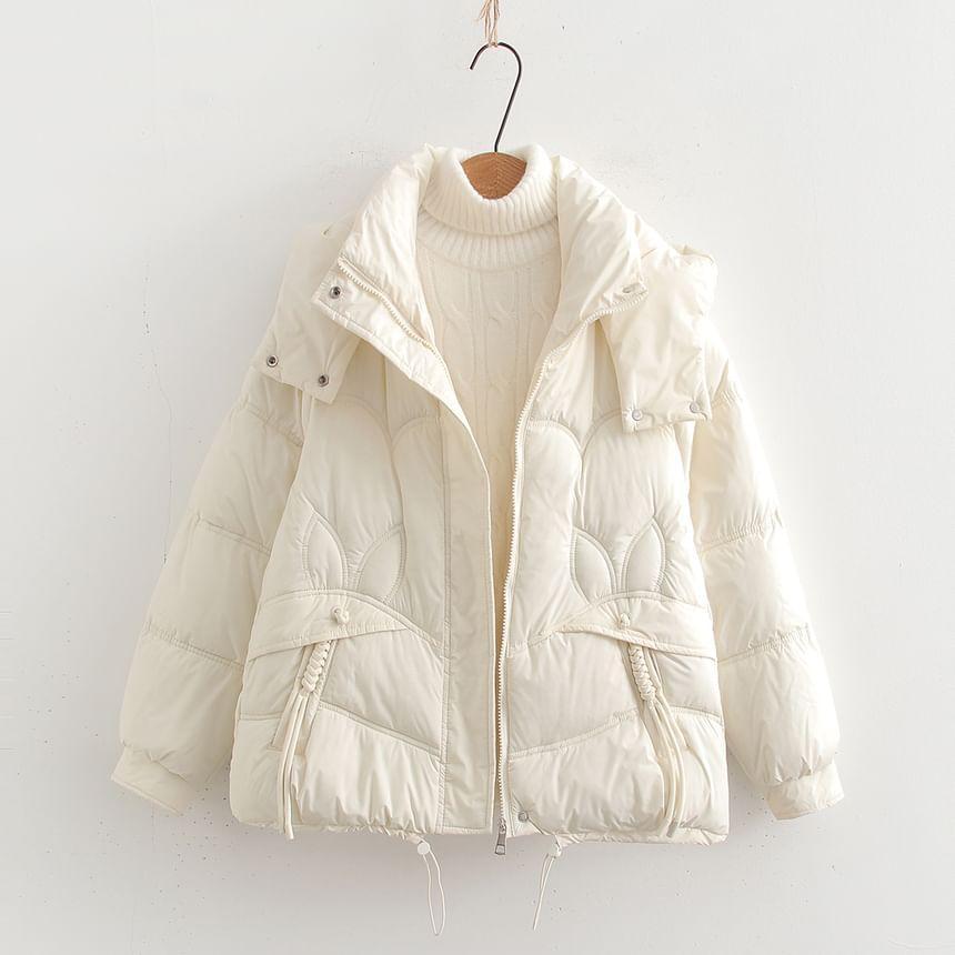 Plain Padded Hooded Zip Jacket Product Image