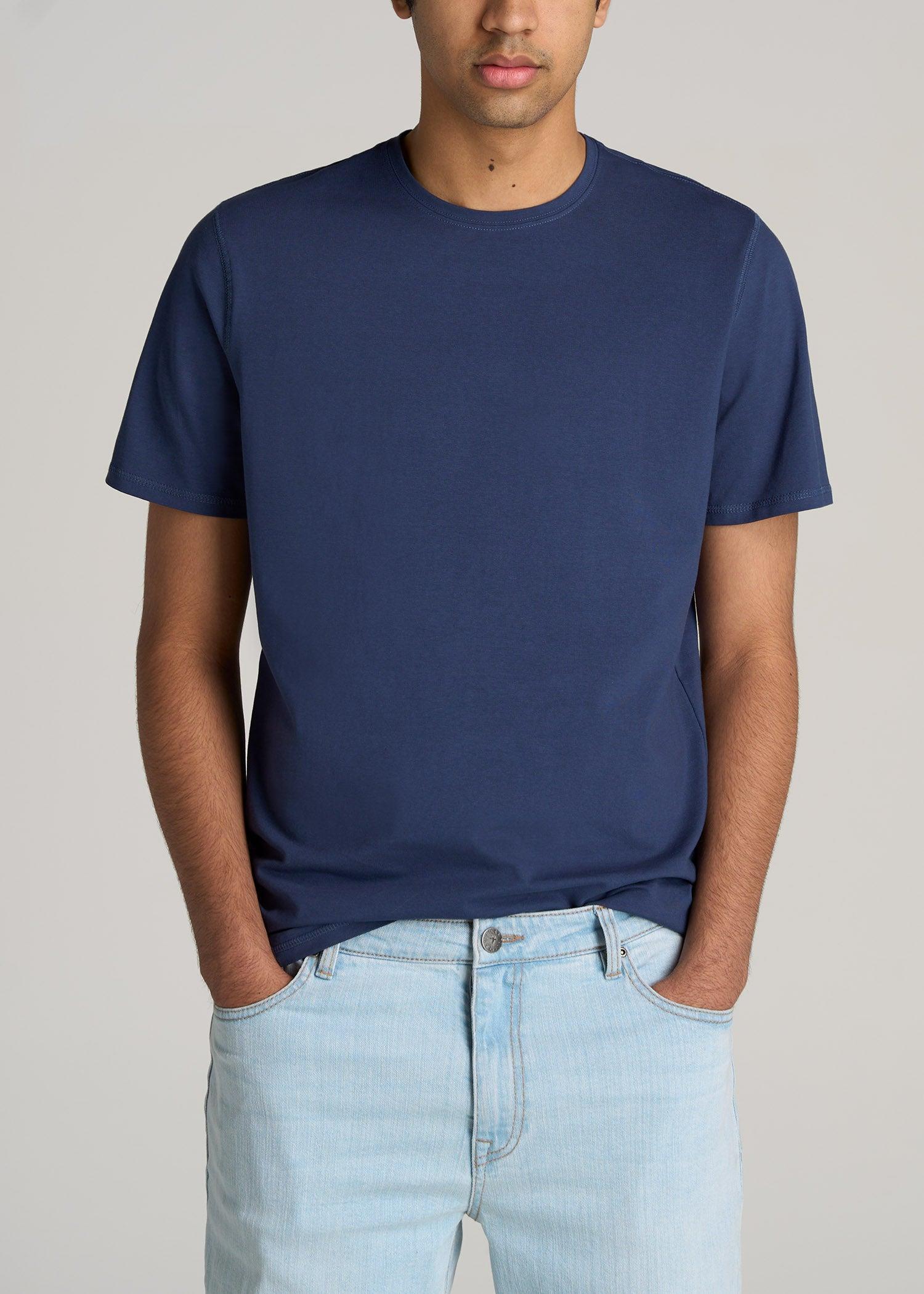 The Essential REGULAR-FIT Crew-Neck Men's Tall Tees in Navy Male Product Image