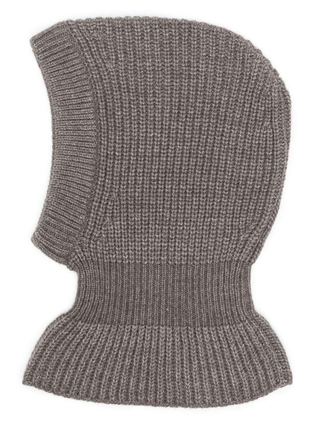 Ribbed-knit Balaclava In Grey Product Image